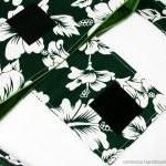 Hibiscus Canvas Bag - Dark Green / Hobo Purse/..