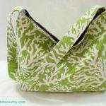 Tropical Green Coral Shoulder Bag/hobo..